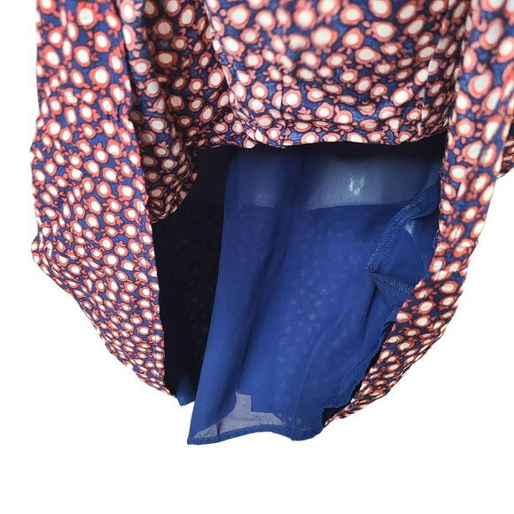 I Love H81 Womens SM Sleeveless Apple Polka Dot Print Dress Blue Red Rayon Lined - Picture 5 of 12